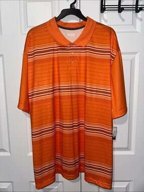 Orange Striped Men’s Polo Shirt - Classic Casual